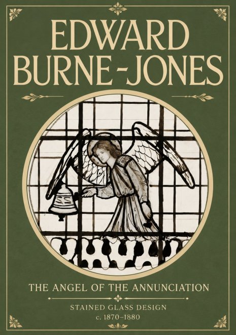 Edward Burne-Jones The Angel of the Annunciation (Stained Glass Design) No4 - Affiche