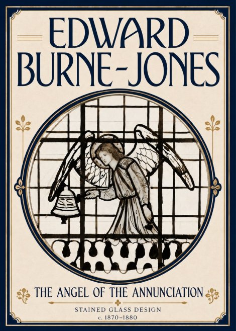 Edward Burne-Jones The Angel of the Annunciation (Stained Glass Design) No5 - Affiche