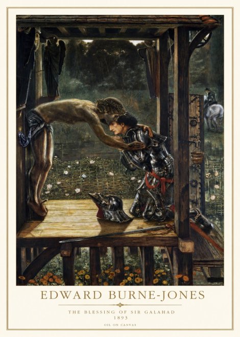 Edward Burne-Jones The Blessing of Sir Galahad No1 - Affiche