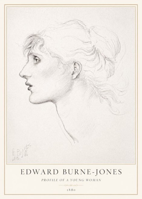 Edward Burne-Jones Profile of a Young Woman No1 - Affiche