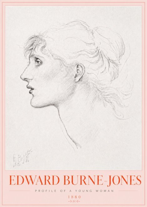 Edward Burne-Jones Profile of a Young Woman No3 - Affiche