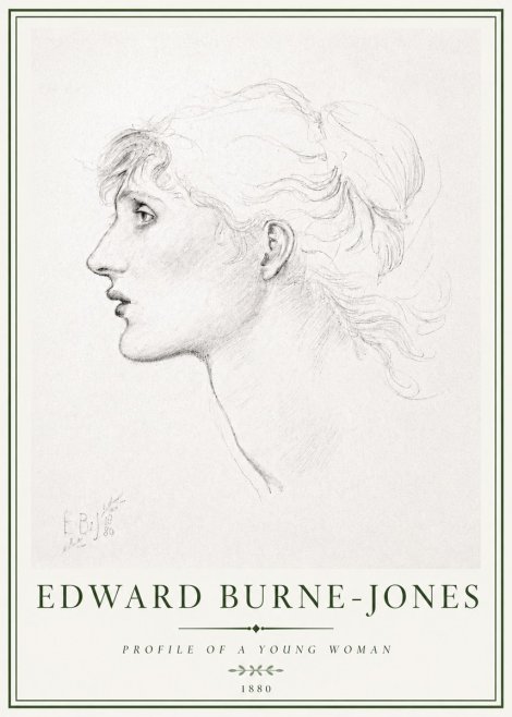 Edward Burne-Jones Profile of a Young Woman No4 - Affiche