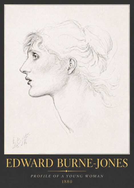 Edward Burne-Jones Profile of a Young Woman No5 - Affiche