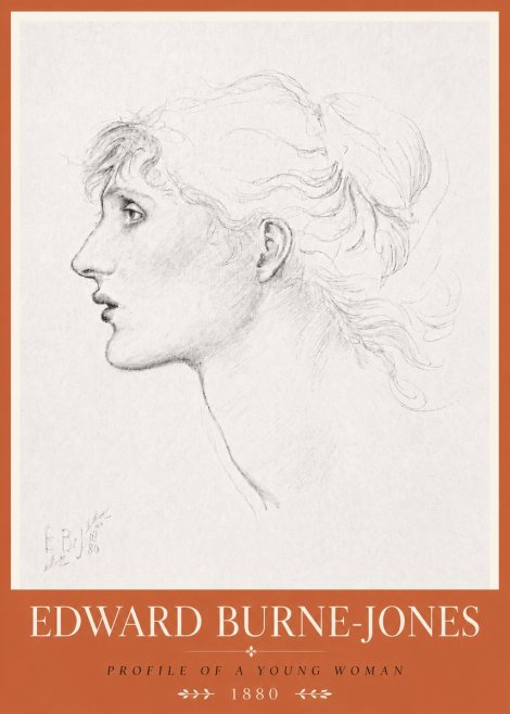 Edward Burne-Jones Profile of a Young Woman No6 - Affiche