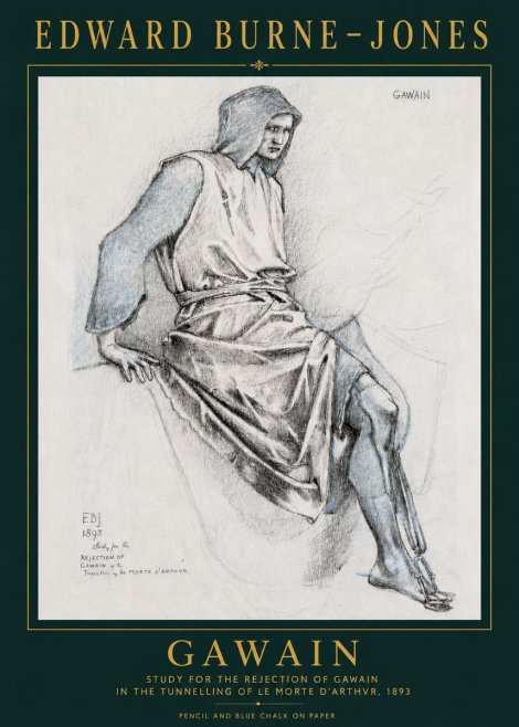 Edward Burne-Jones Gawain - Study for the Rejection of Gawain in the Tunnelling of Le Morte D'arthur, 1893 No3 - Affiche