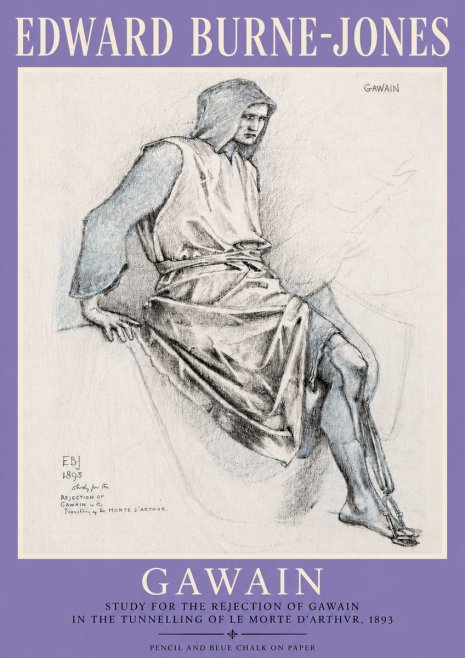 Edward Burne-Jones Gawain - Study for the Rejection of Gawain in the Tunnelling of Le Morte D'arthur, 1893 No4 - Affiche