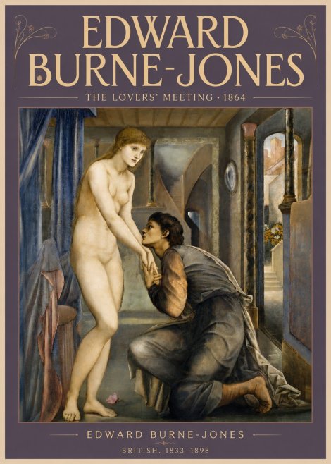 Edward Burne-Jones The Lovers' Meeting No6 - Affiche