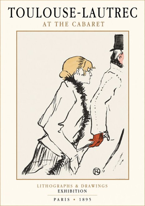 Toulouse-Lautrec At the Cabaret No1 - Affiche