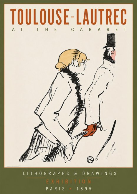 Toulouse-Lautrec At the Cabaret No2 - Affiche