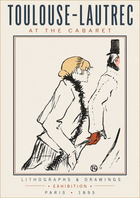 Toulouse-Lautrec At the Cabaret No3 - Affiche