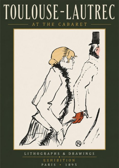 Toulouse-Lautrec At the Cabaret No6 - Affiche