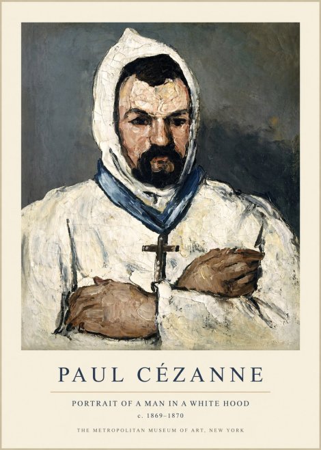 Paul Cézanne Portrait of a Man in a White Hood No1 - Affiche