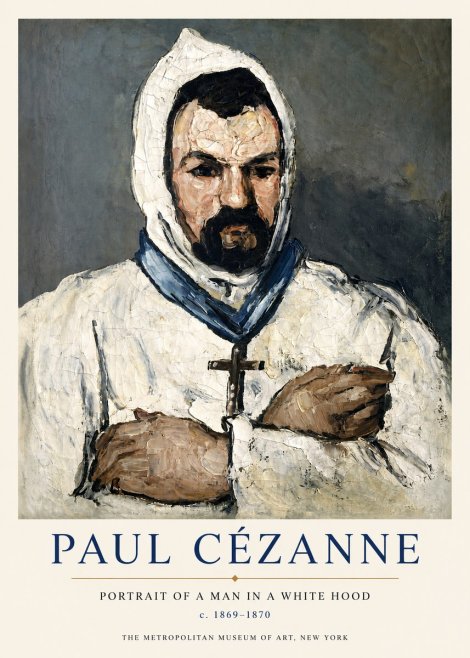 Paul Cézanne Portrait of a Man in a White Hood No3 - Affiche