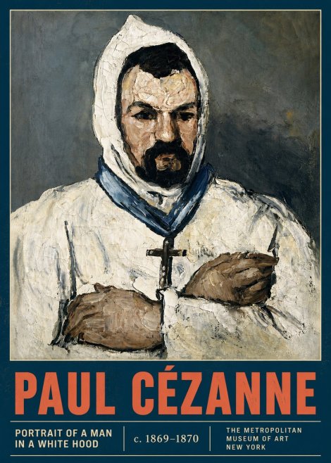 Paul Cézanne Portrait of a Man in a White Hood No4 - Affiche
