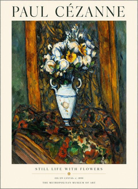 Paul Cézanne Still Life with Flowers No1 - Affiche