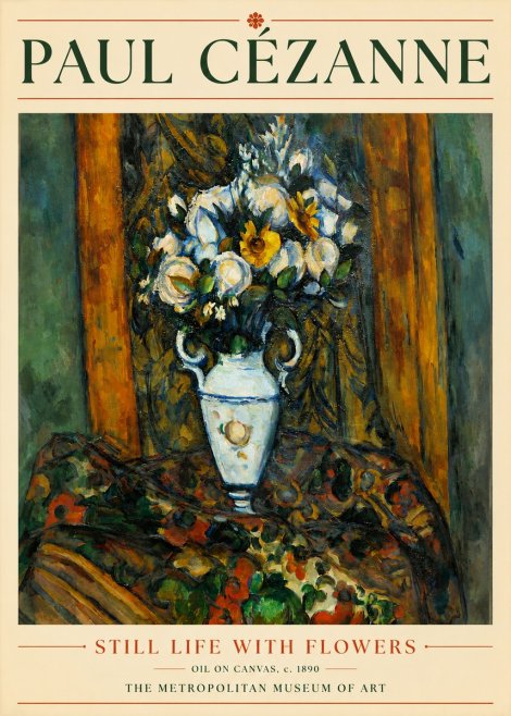 Paul Cézanne Still Life with Flowers No3 - Affiche