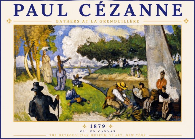 Paul Cézanne Bathers at La Grenouillère No6 - Affiche