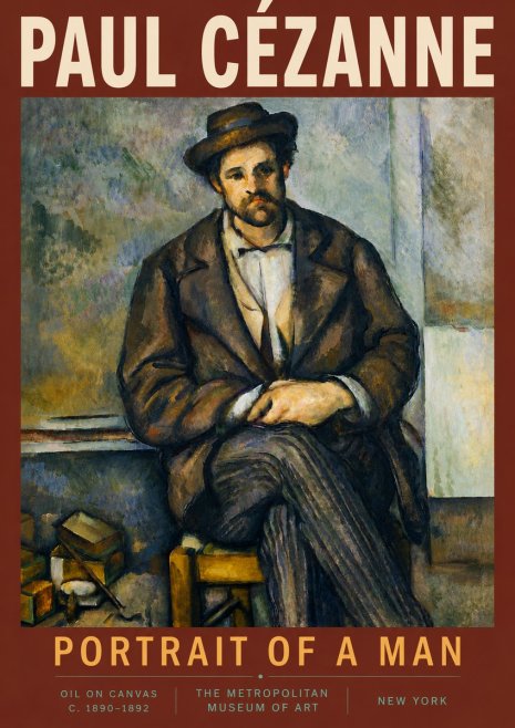 Paul Cézanne Portrait of a Man III No6 - Affiche