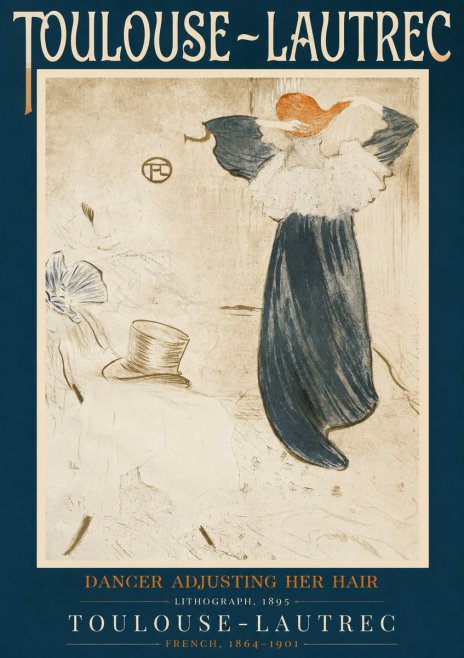 Toulouse-Lautrec Dancer Adjusting Her Hair No2 - Affiche
