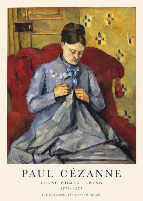 Paul Cézanne Young Woman Sewing No1 - Affiche