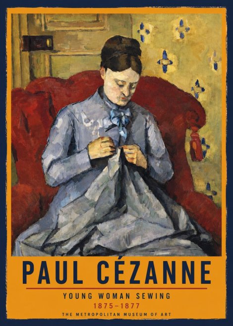 Paul Cézanne Young Woman Sewing No5 - Affiche