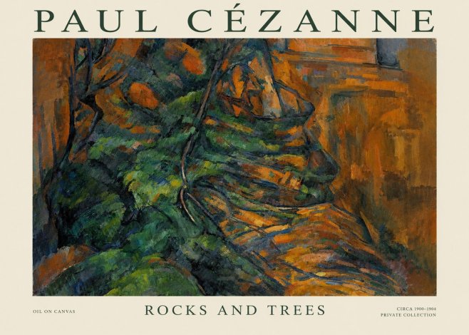 Paul Cézanne Rocks and Trees IV No1 - Affiche