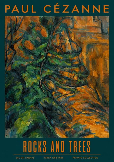 Paul Cézanne Rocks and Trees IV No2 - Affiche