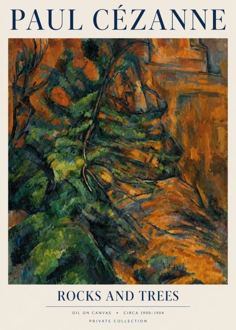 Paul Cézanne Rocks and Trees IV No3 - Affiche