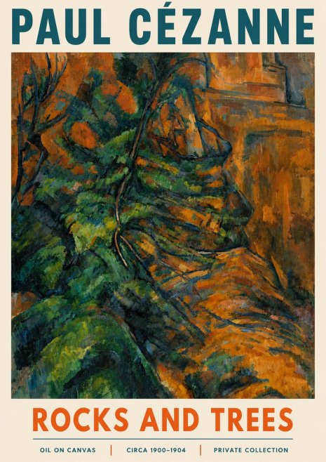 Paul Cézanne Rocks and Trees IV No5 - Affiche