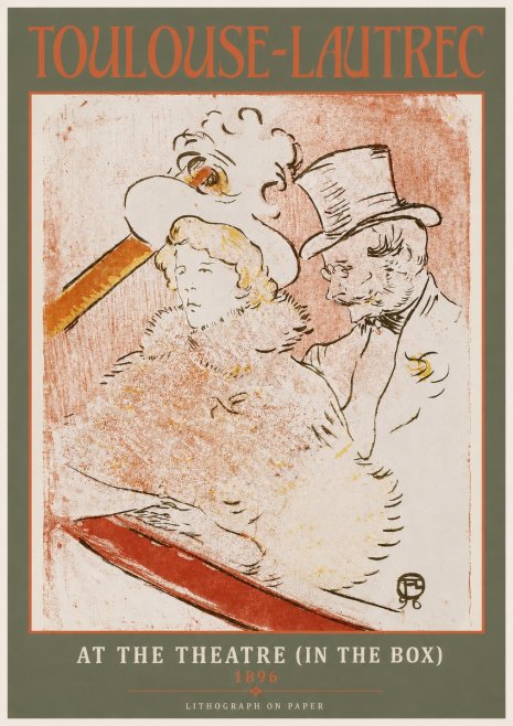 Toulouse-Lautrec At the Theatre (in the Box) No2 - Affiche