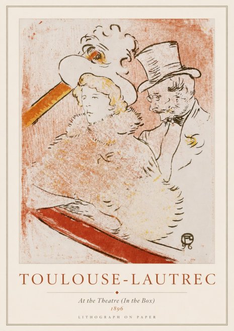 Toulouse-Lautrec At the Theatre (in the Box) No3 - Affiche