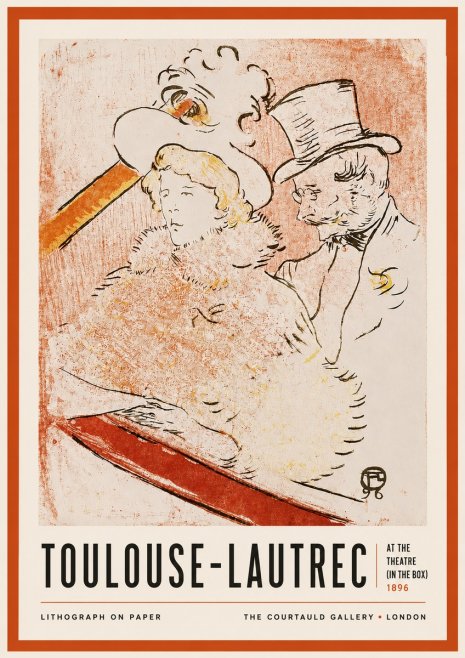 Toulouse-Lautrec At the Theatre (in the Box) No4 - Affiche