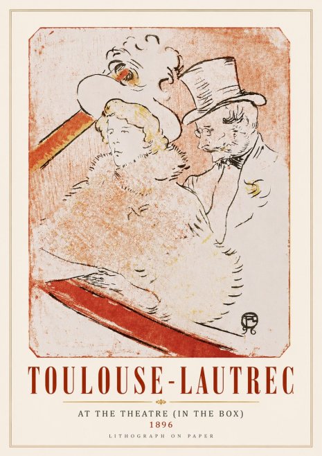 Toulouse-Lautrec At the Theatre (in the Box) No6 - Affiche