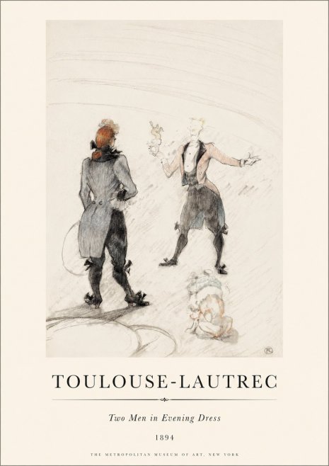 Toulouse-Lautrec Two Men in Evening Dress No1 - Affiche