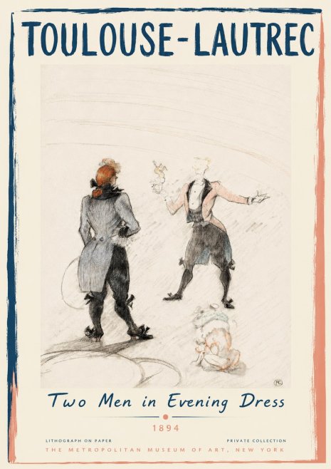 Toulouse-Lautrec Two Men in Evening Dress No3 - Affiche