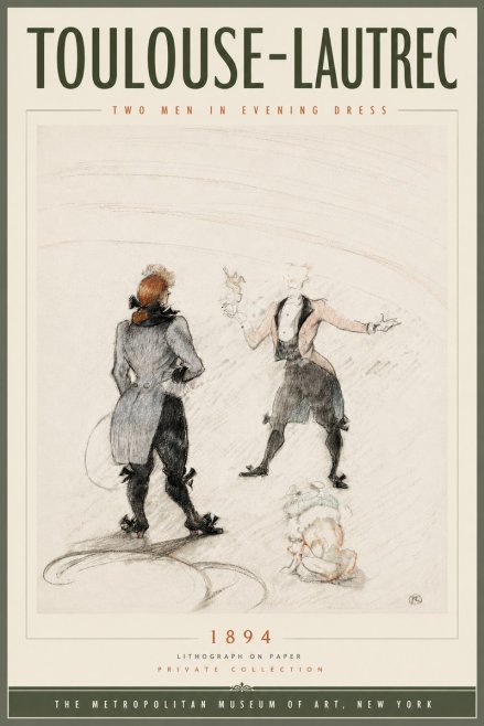 Toulouse-Lautrec Two Men in Evening Dress No5 - Affiche