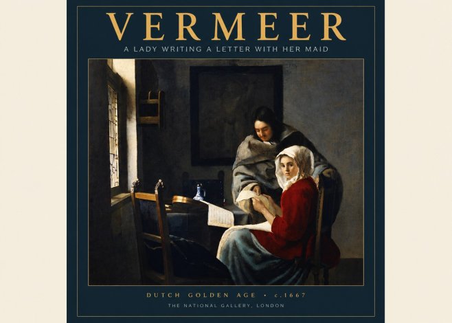 Vermeer A Lady Writing a Letter with Her Maid I No2 - Affiche