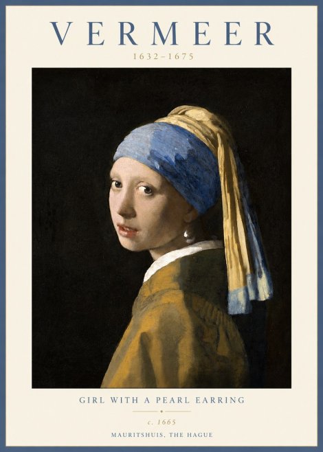 Vermeer Girl with a Pearl Earring II No4 - Affiche