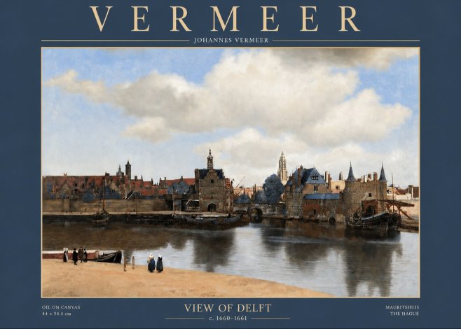 Vermeer View of Delft No3 - Affiche