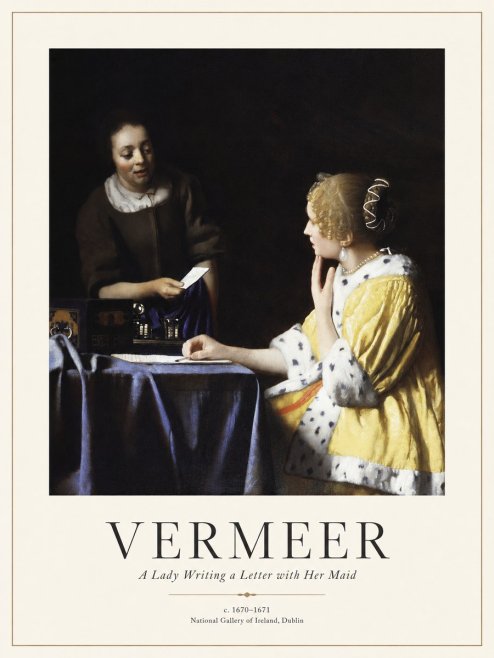 Vermeer A Lady Writing a Letter with Her Maid II No1 - Affiche