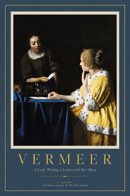 Vermeer A Lady Writing a Letter with Her Maid II No2 - Affiche