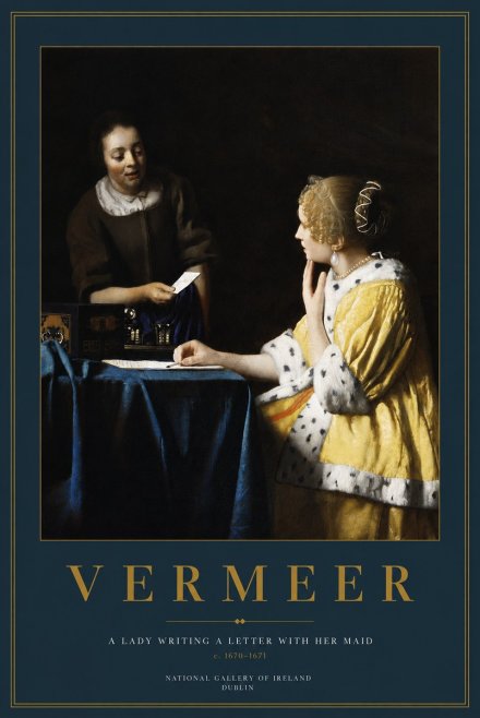 Vermeer A Lady Writing a Letter with Her Maid II No4 - Affiche
