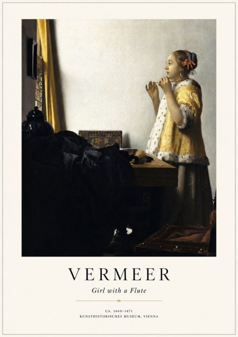 Vermeer Girl with a Flute No1 - Affiche