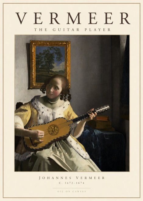 Vermeer The Guitar Player No1 - Affiche