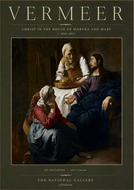 Vermeer Christ in the House of Martha and Mary No4 - Affiche