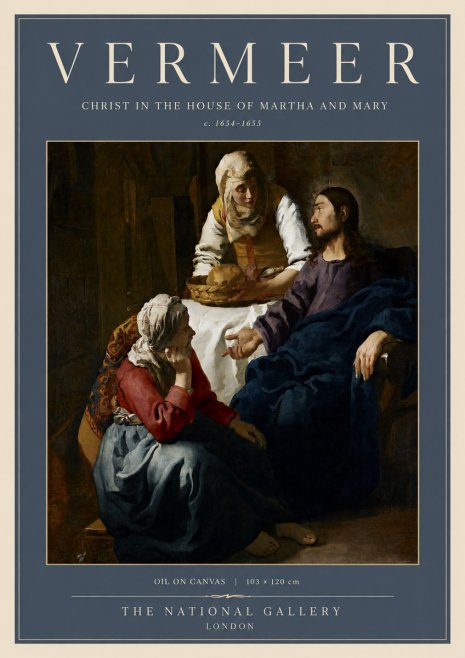 Vermeer Christ in the House of Martha and Mary No5 - Affiche