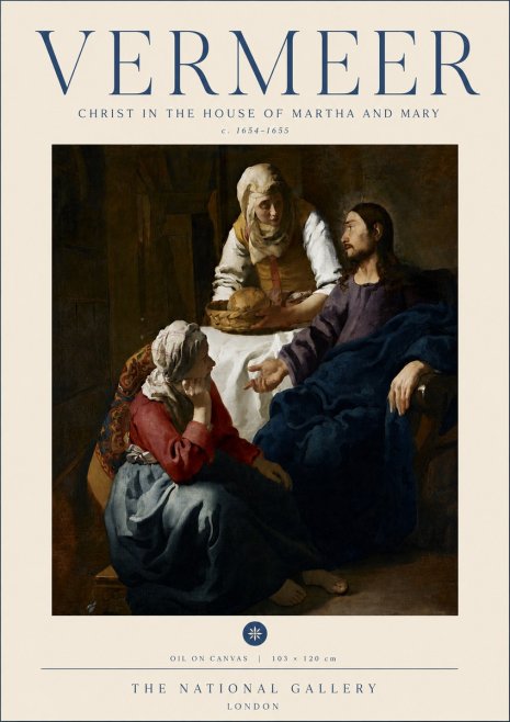 Vermeer Christ in the House of Martha and Mary No6 - Affiche