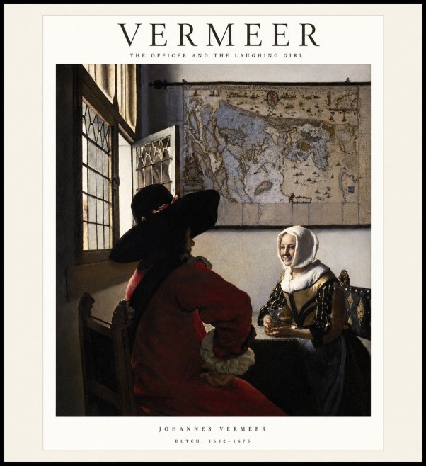 Vermeer The Officer and the Laughing Girl No1 - Affiche
