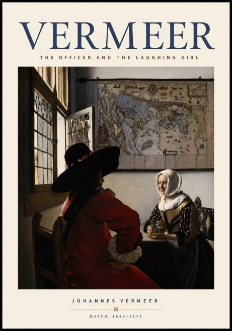 Vermeer The Officer and the Laughing Girl No2 - Affiche