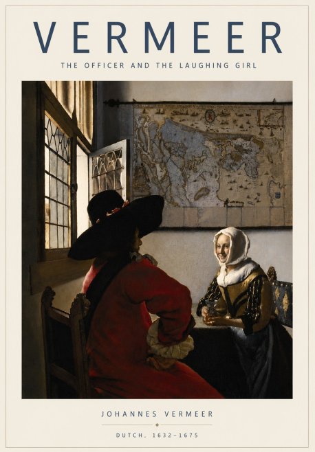 Vermeer The Officer and the Laughing Girl No4 - Affiche